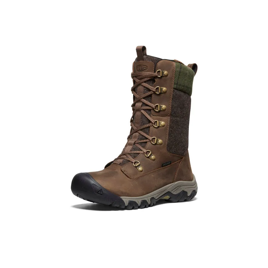 Keen Women's Greta Tall Waterproof Boot  |  Dark Earth/Green Plaid