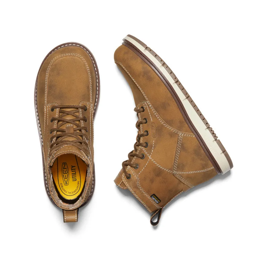 Keen Women's San Jose 6" Waterproof Boot (Aluminum Toe)  |  Almond/Gum