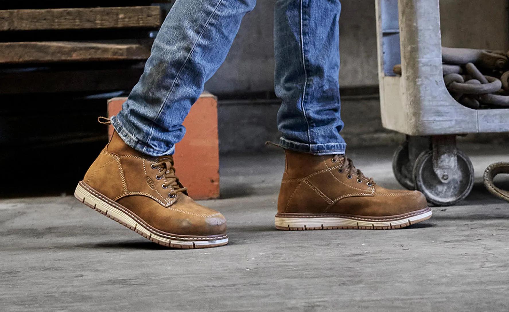 Keen Women's San Jose 6" Waterproof Boot (Aluminum Toe)  |  Almond/Gum