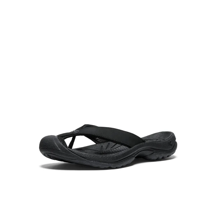 Keen Women's Waimea Leather Flip-Flop  |  Black/Black