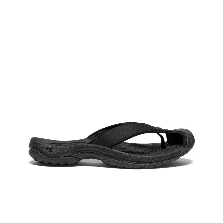 Keen Women's Waimea Leather Flip-Flop  |  Black/Black