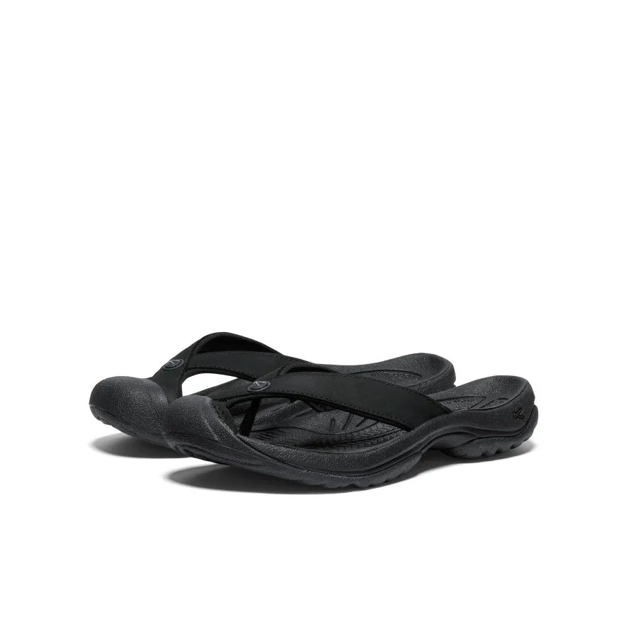 Keen Women's Waimea Leather Flip-Flop  |  Black/Black