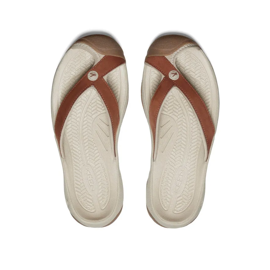 Keen Women's Waimea Leather Flip-Flop  |  Sorrel Horse/Plaza Taupe