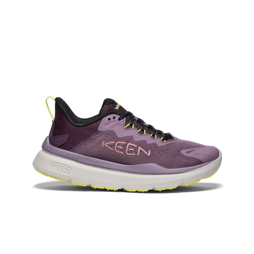 Keen Women's WK450 Walking Shoe  |  Black Plum/Daiquiri Green