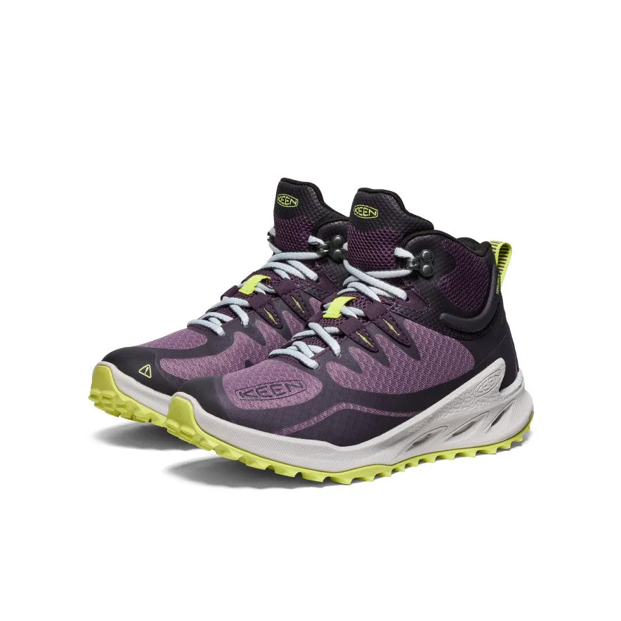 Keen Women's Zionic Waterproof Hiking Boot  |  Black Plum/Daiquiri Green