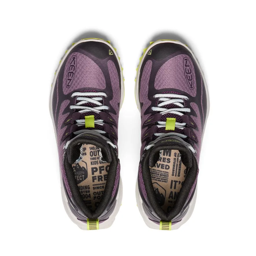 Keen Women's Zionic Waterproof Hiking Boot  |  Black Plum/Daiquiri Green