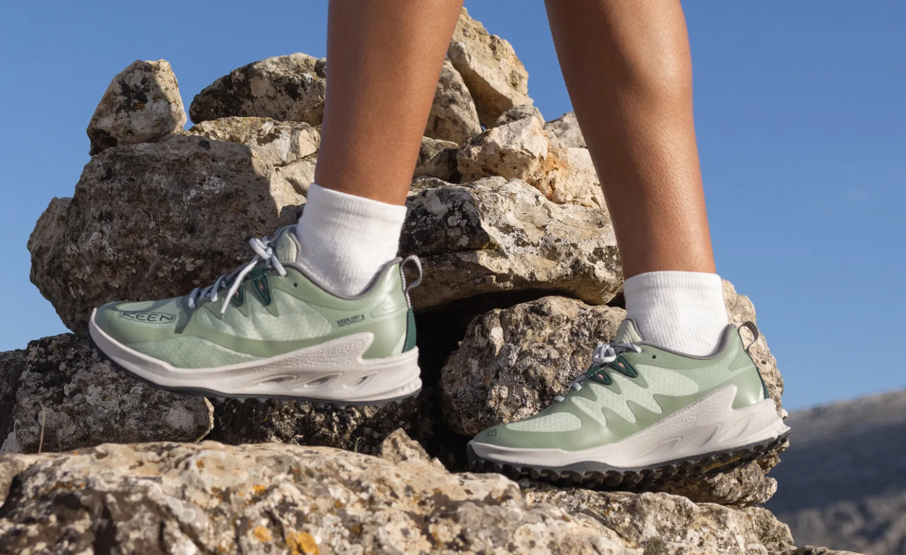 Keen Women's Zionic Waterproof Hiking Shoe  |  Desert Sage/Ember Glow