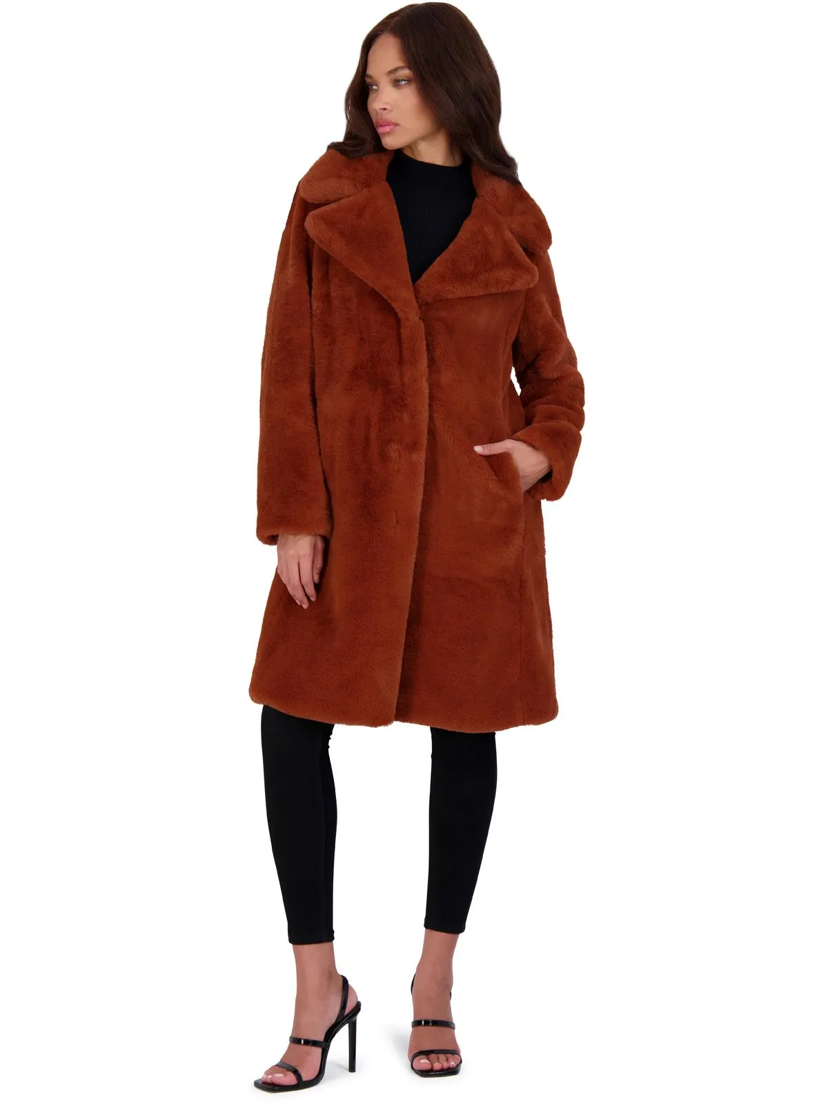 Reformation Womens Faux Fur Plush Faux Fur Coat