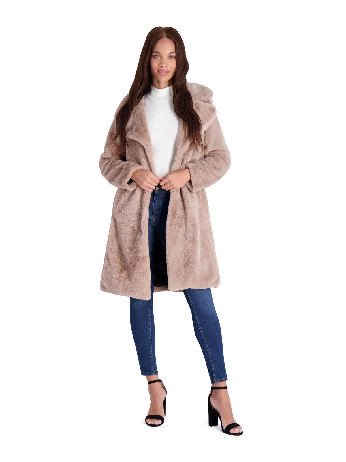Reformation Womens Faux Fur Plush Faux Fur Coat