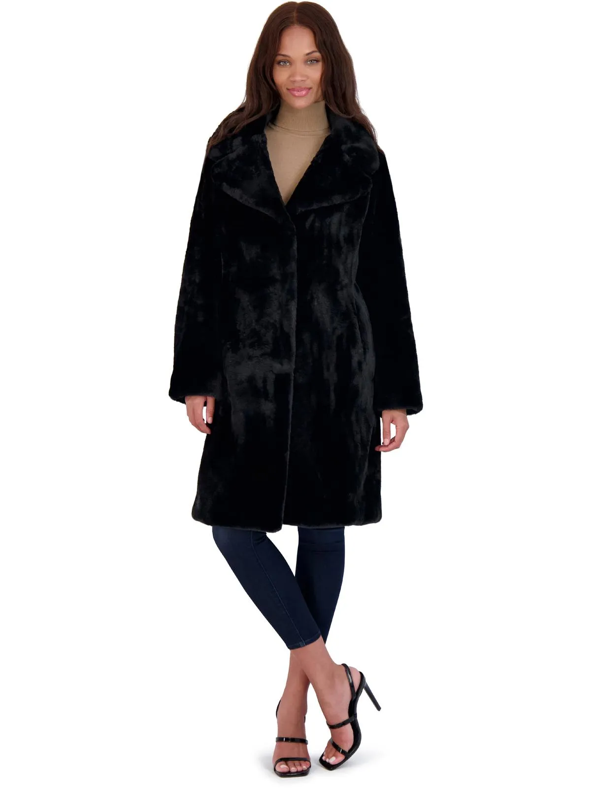 Reformation Womens Faux Fur Plush Faux Fur Coat