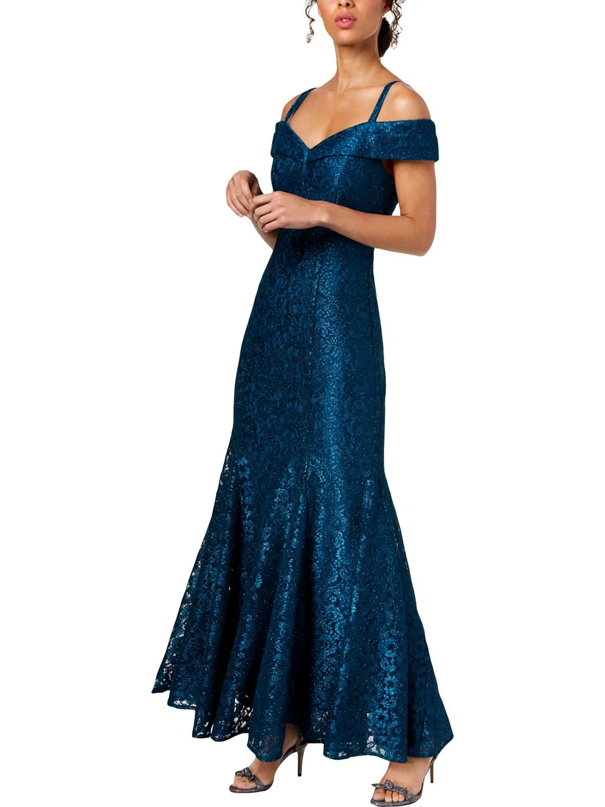 Reformation Womens Lace Formal Evening Dress