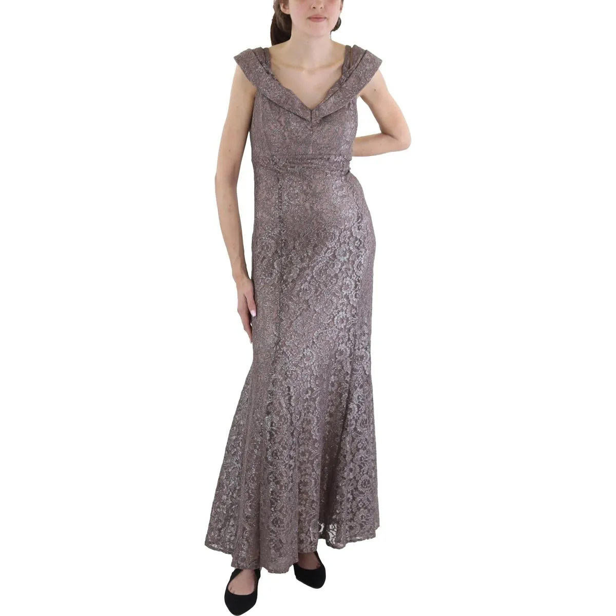 Reformation Womens Lace Formal Evening Dress