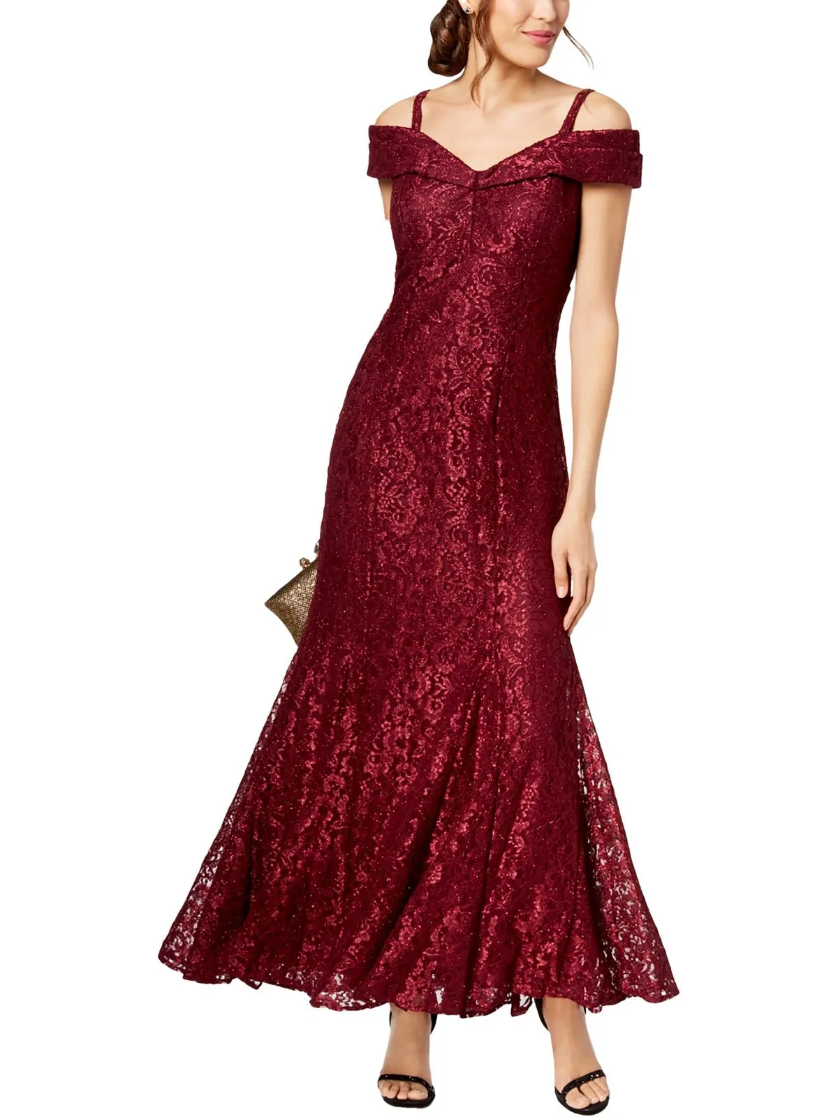 Reformation Womens Lace Formal Evening Dress