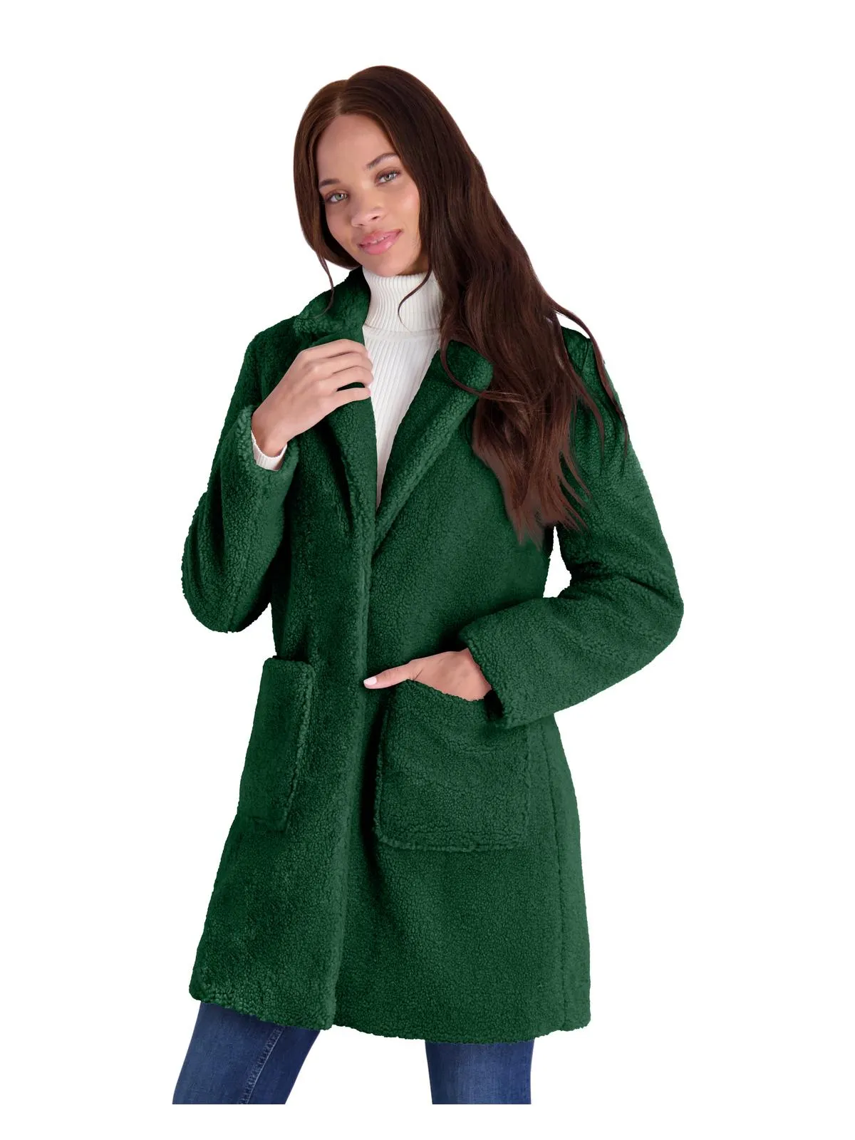 Reformation Womens Teddy Faux Shearling Faux Fur Coat