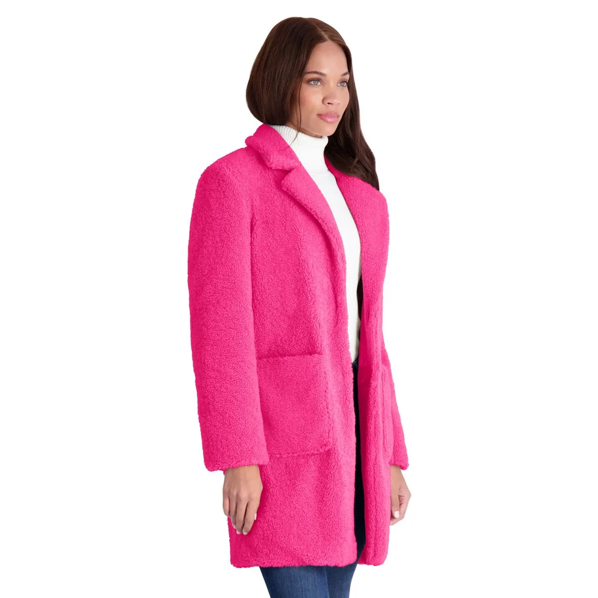 Reformation Womens Teddy Faux Shearling Faux Fur Coat
