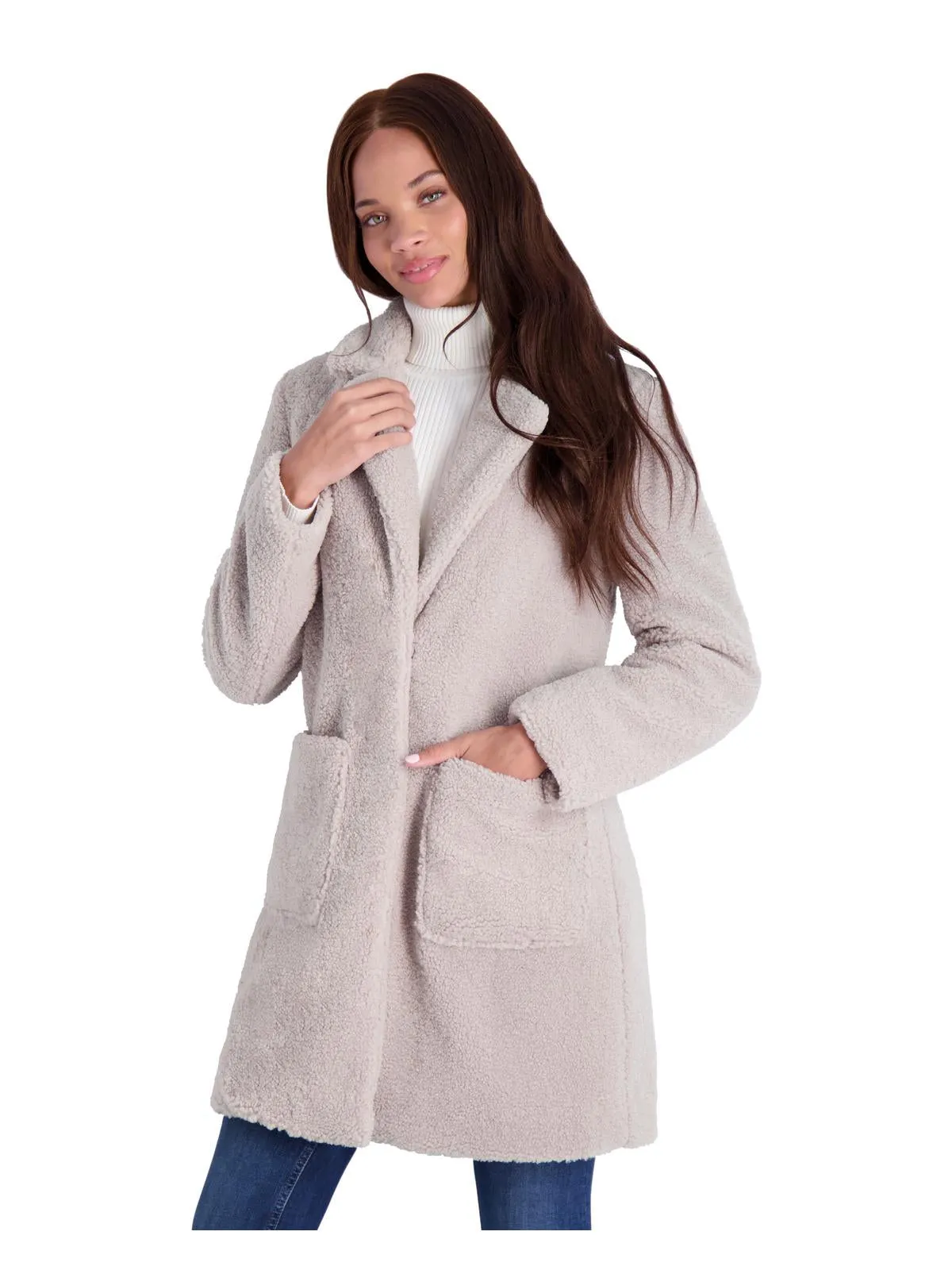 Reformation Womens Teddy Faux Shearling Faux Fur Coat