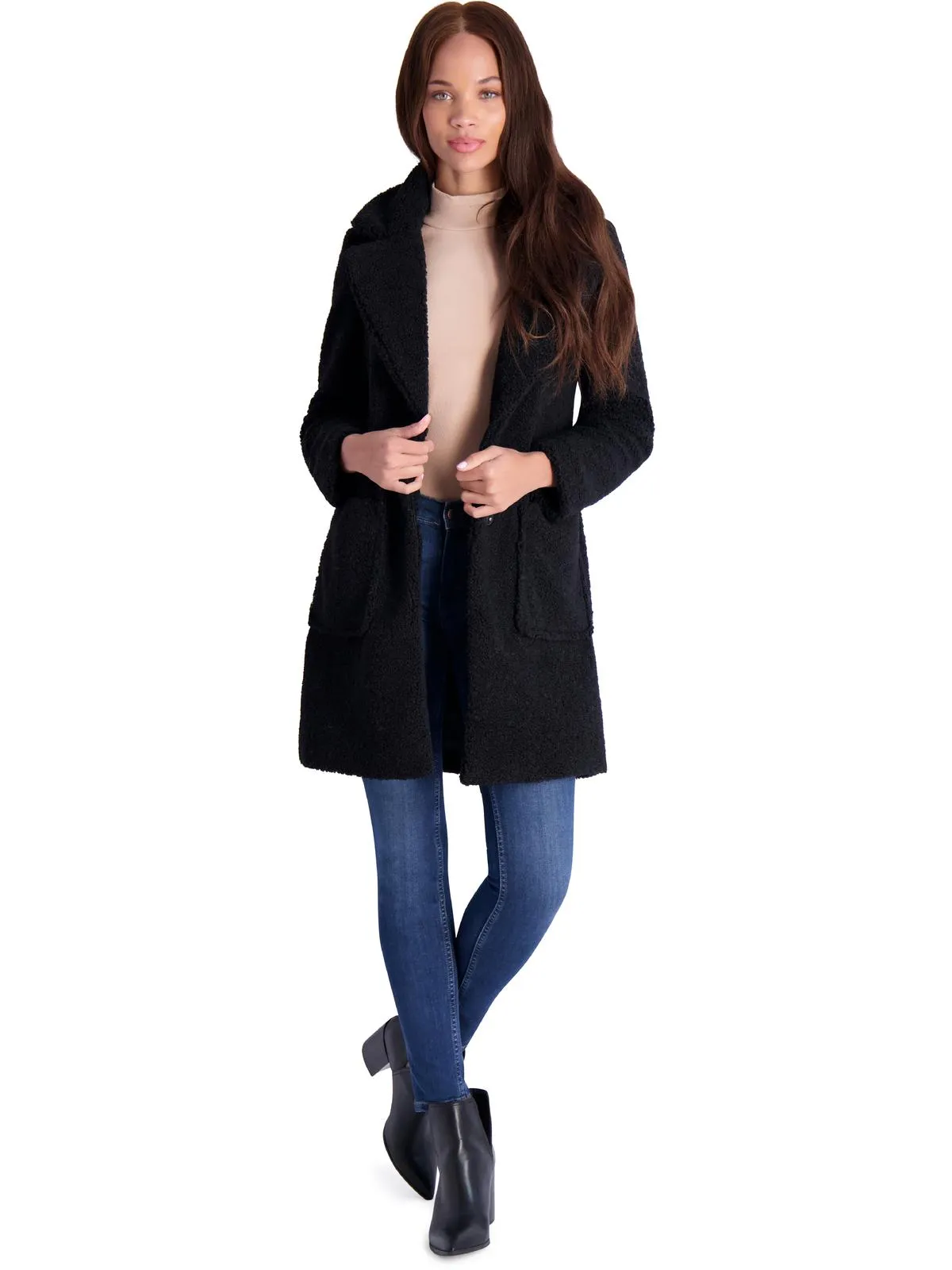 Reformation Womens Teddy Faux Shearling Faux Fur Coat