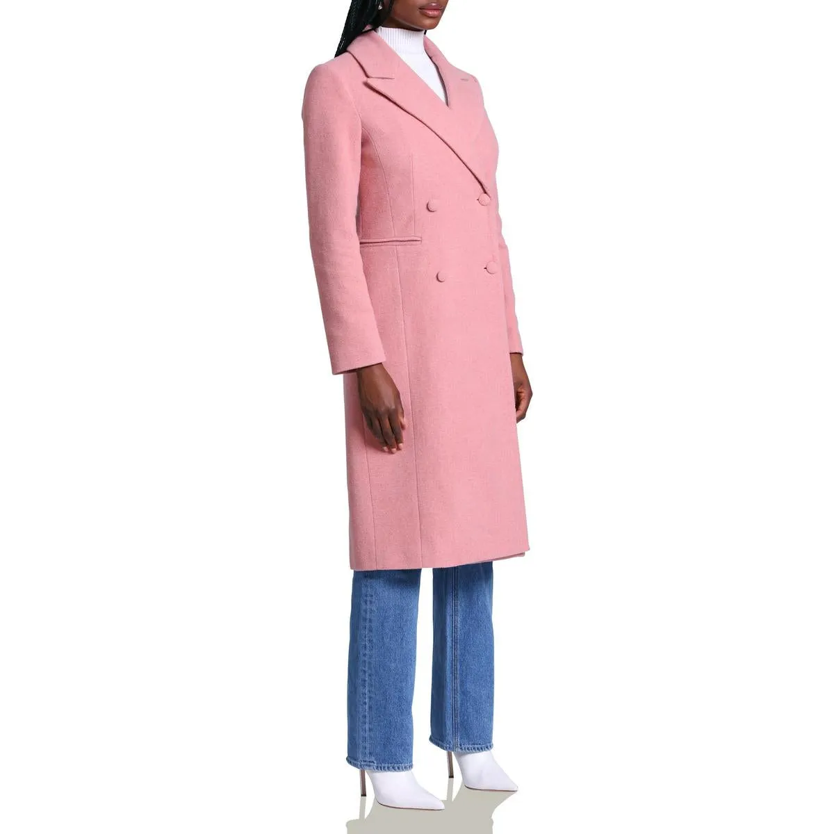 Reformation Womens Wool Blend Double-Breasted Wool Coat