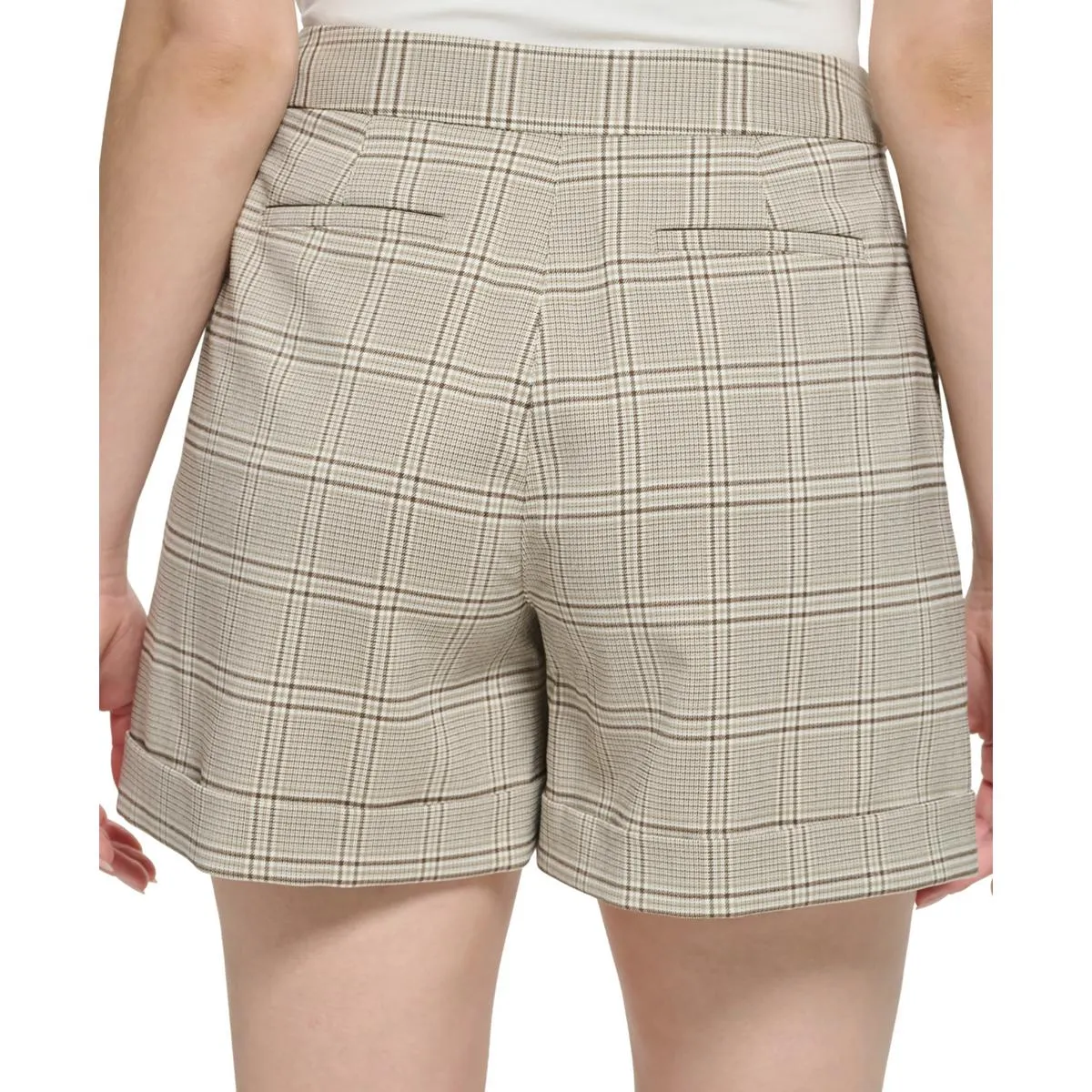 Womens Cuffed Short Flat Front