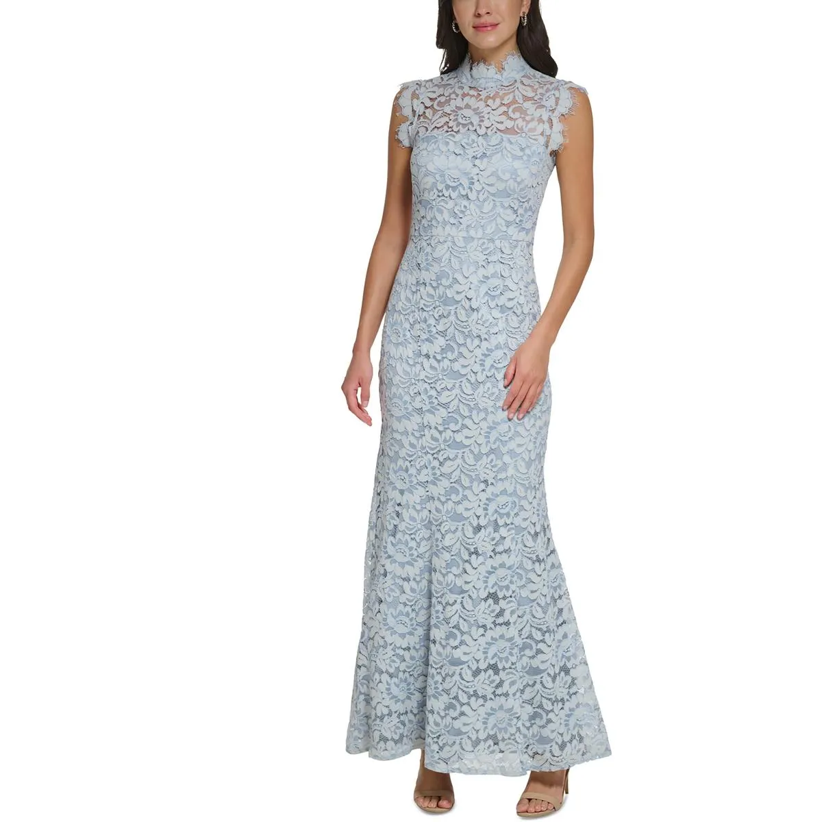 Womens Lace Long Evening Dress