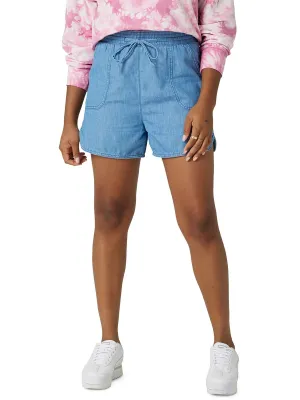 Womens Lightweight Light Wash Flat Front