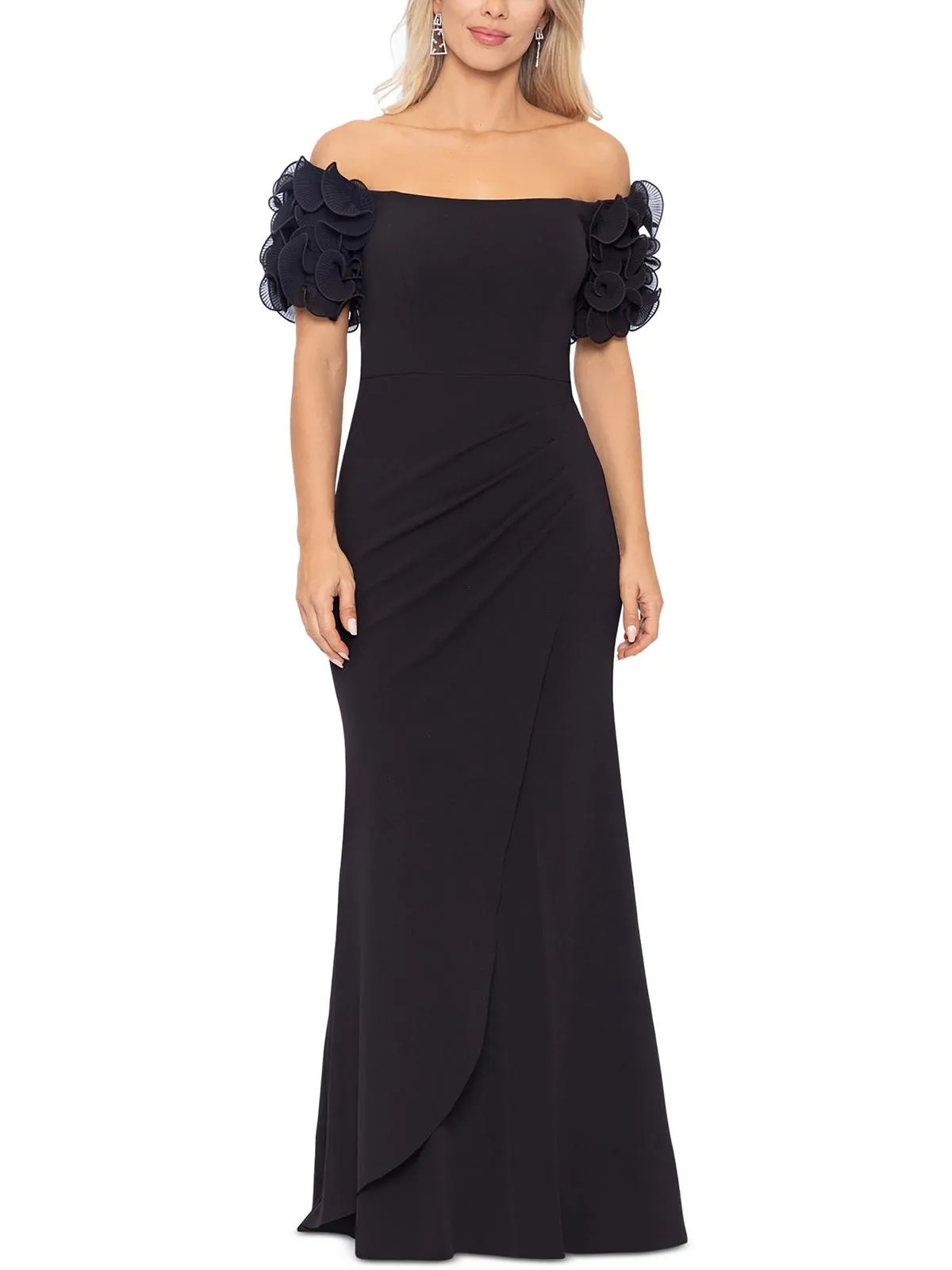 Womens Off-The-Shoulder Long Evening Dress
