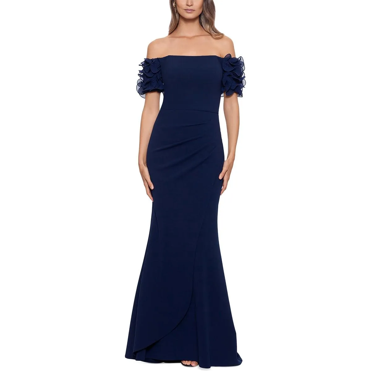 Womens Off-The-Shoulder Long Evening Dress