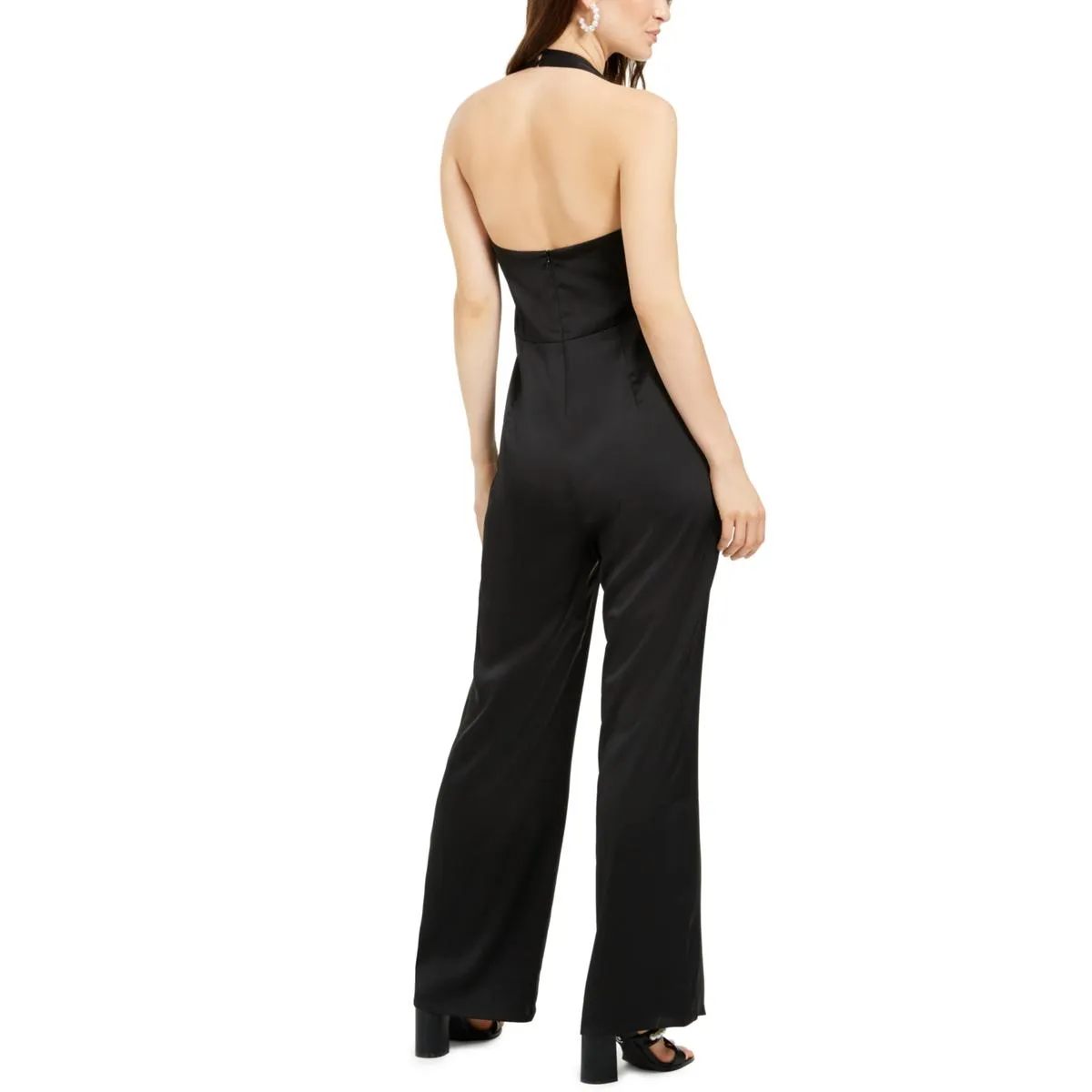 Womens One Shoulder Cowl Neck Jumpsuit