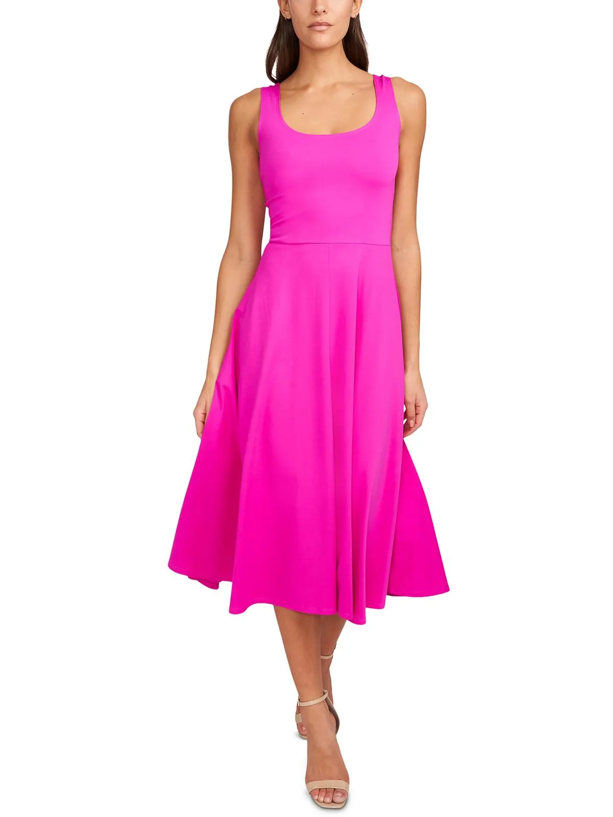 Womens Sleeveless Calf Midi Dress