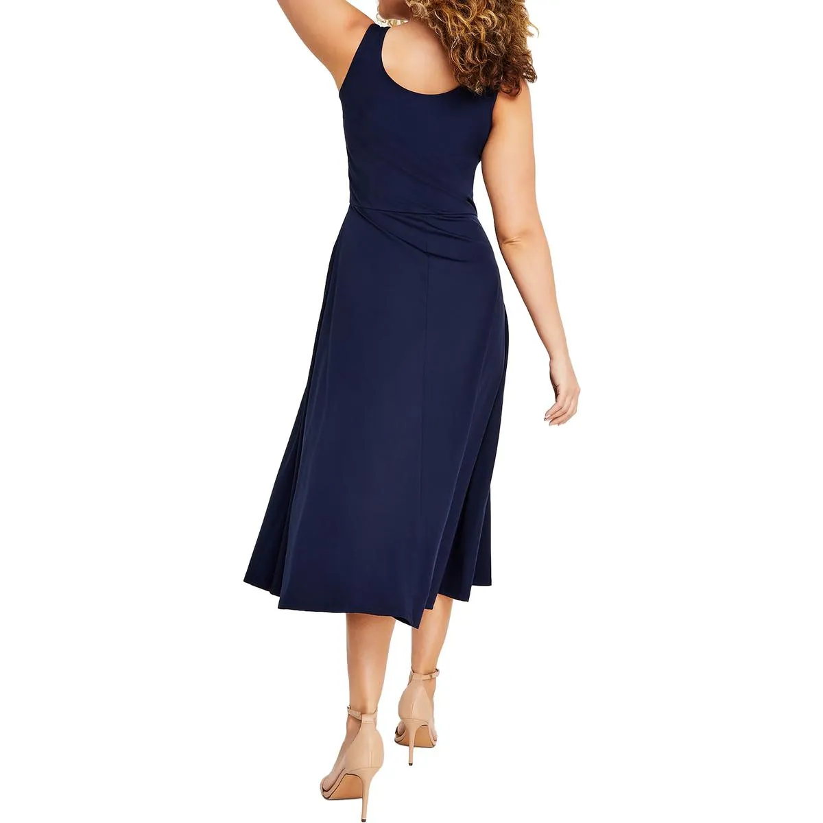 Womens Sleeveless Calf Midi Dress