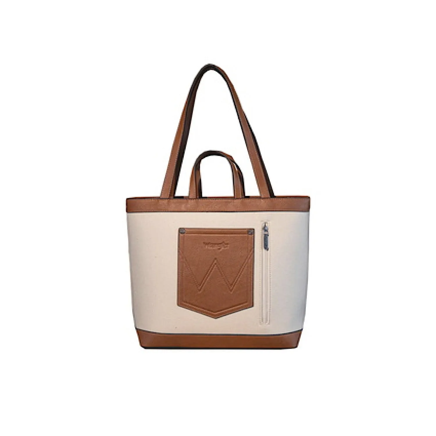 Wrangler Women's Canvas Iconic Logo Tote  - Navy/White